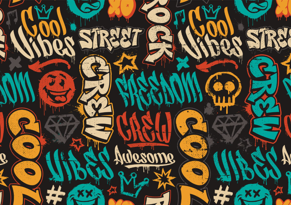 Seamless pattern with graffiti art