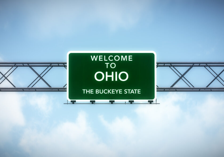 Ohio USA State Welcome to Highway Road Sign